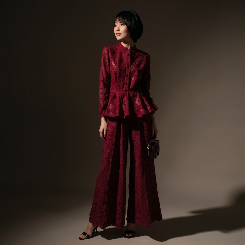 The Dramatically Lit Studio Shot of Chic Asian Woman