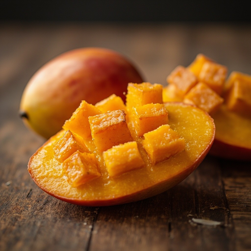 The Dried Mango Displayed on Table