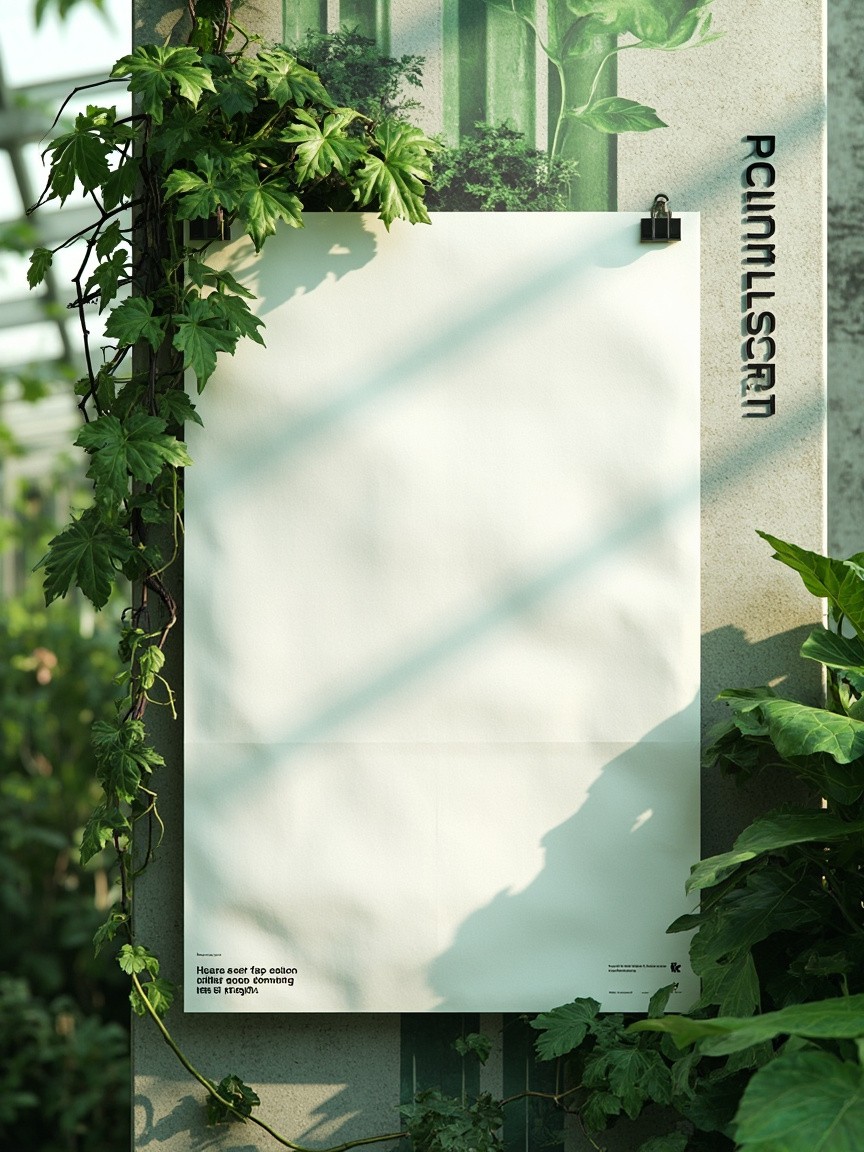 The Eco-tech Poster in a Futuristic Greenhouse
