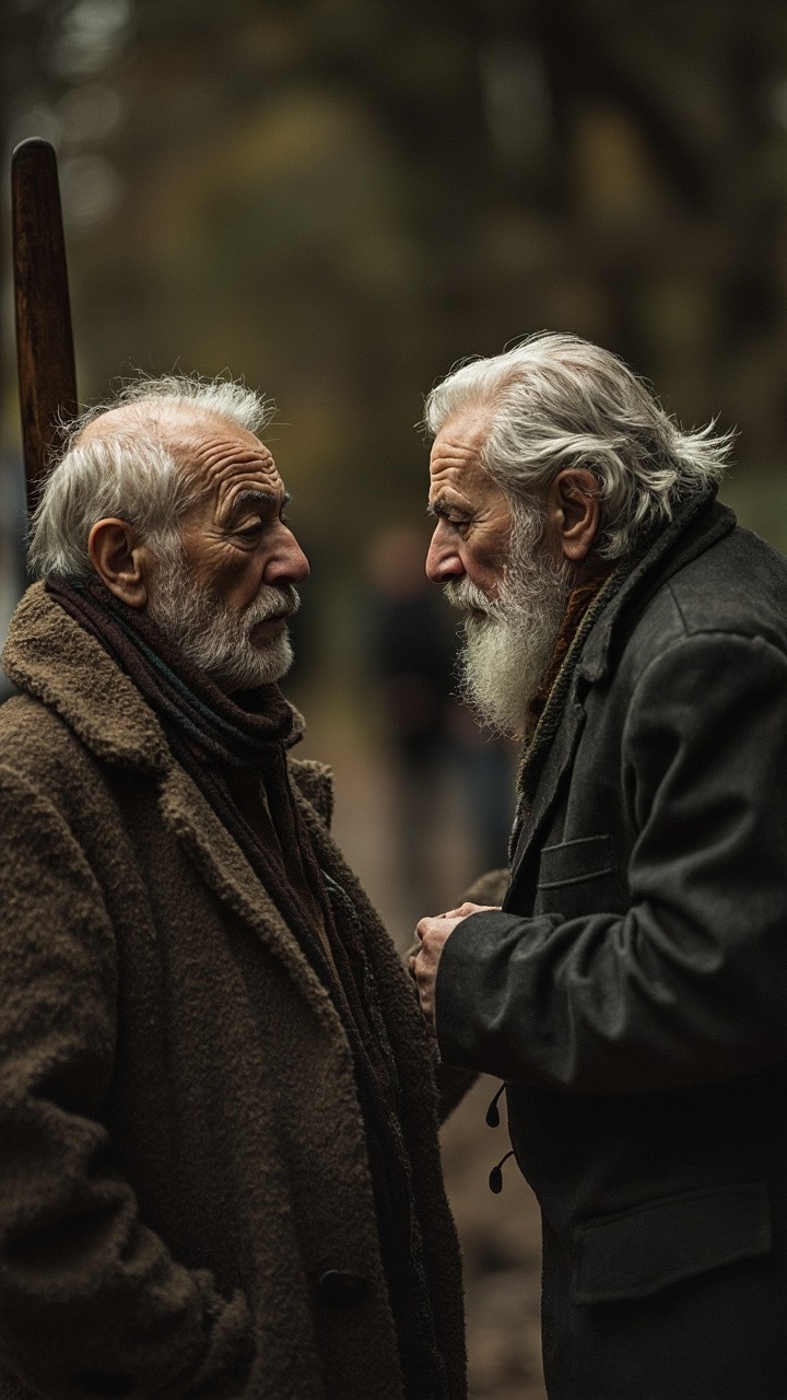 The Elderly Father Conversing with Son