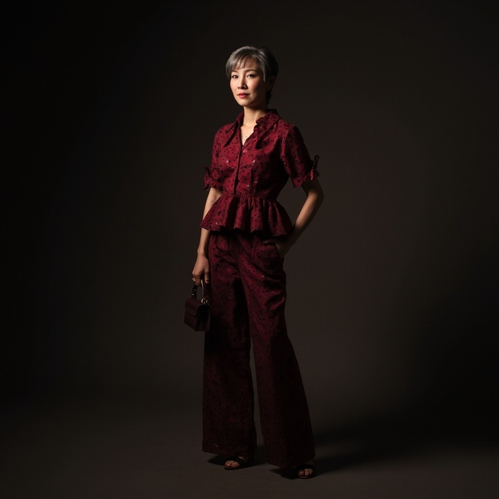 The Elegant Asian Woman in Dramatic Studio Lighting