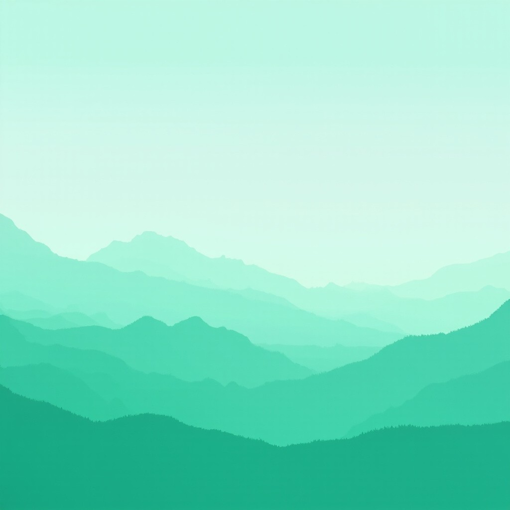 The Emerald Sky Over Misty Mountain Peaks