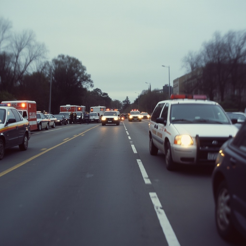 The Emergency Vehicles at a Blurry Incident