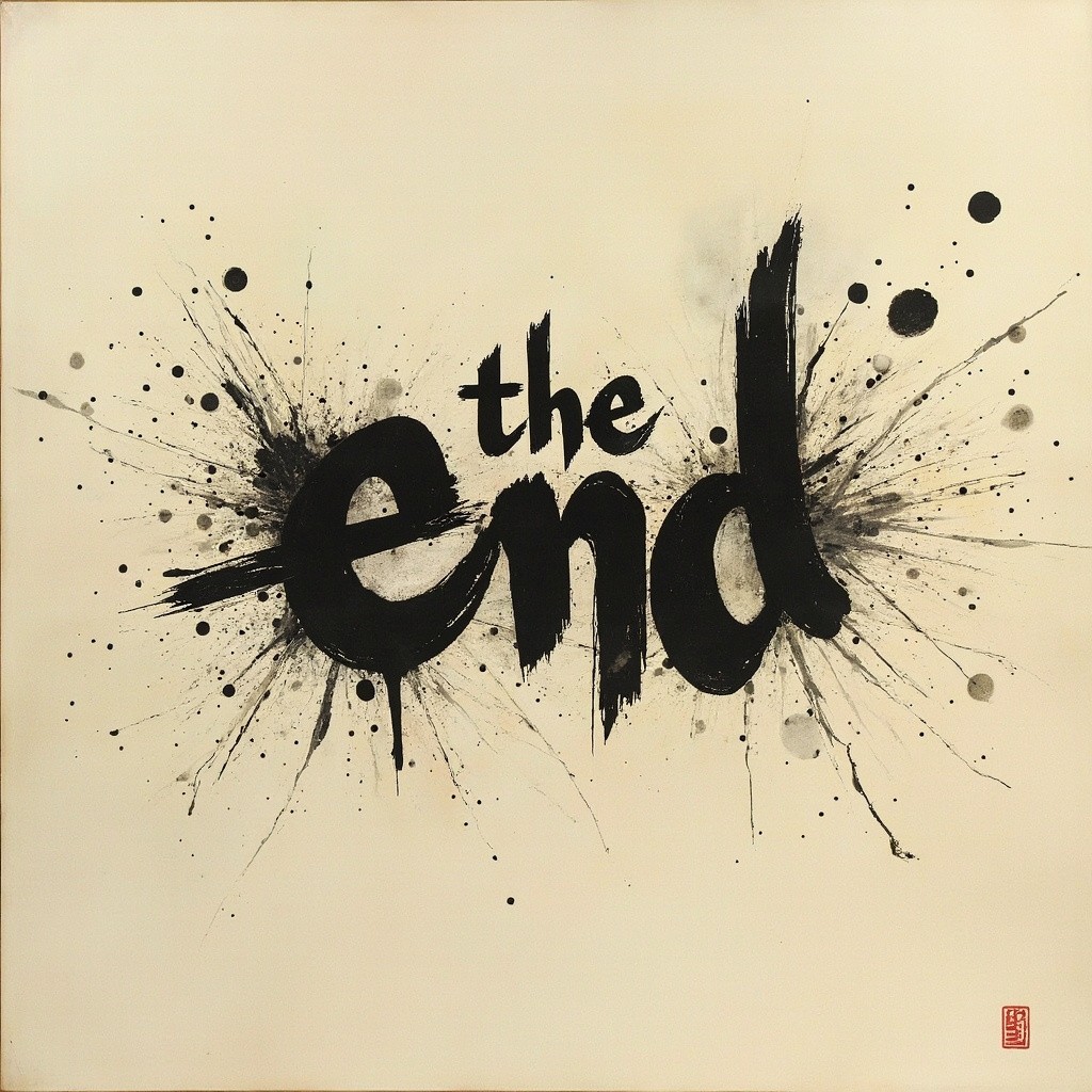 The End Gradually Appearing in Calligraphy Style