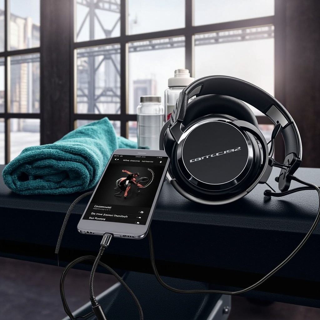 The Fitness Lover's Headset in a Modern Gym