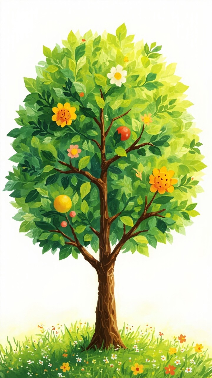 The Five Branches of Learning Tree Illustration