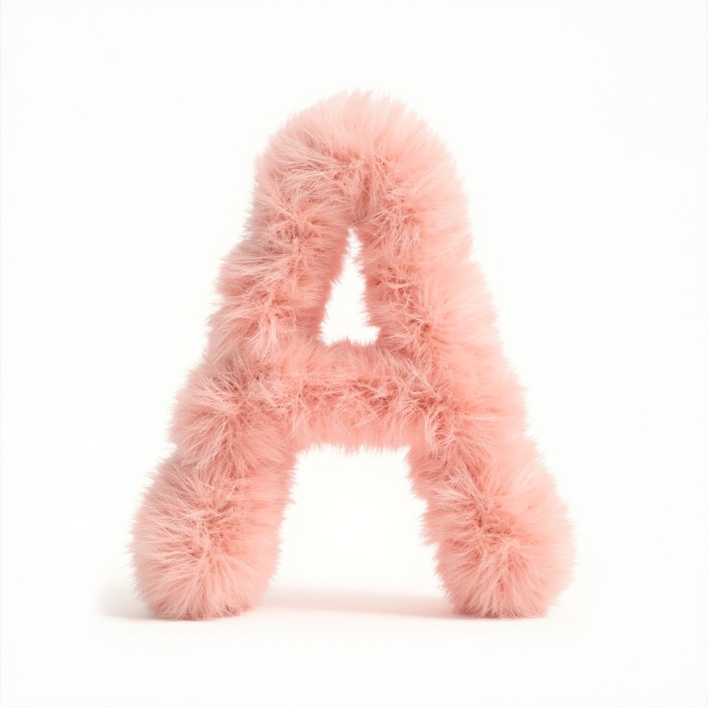 The Furry Letter A on White Background