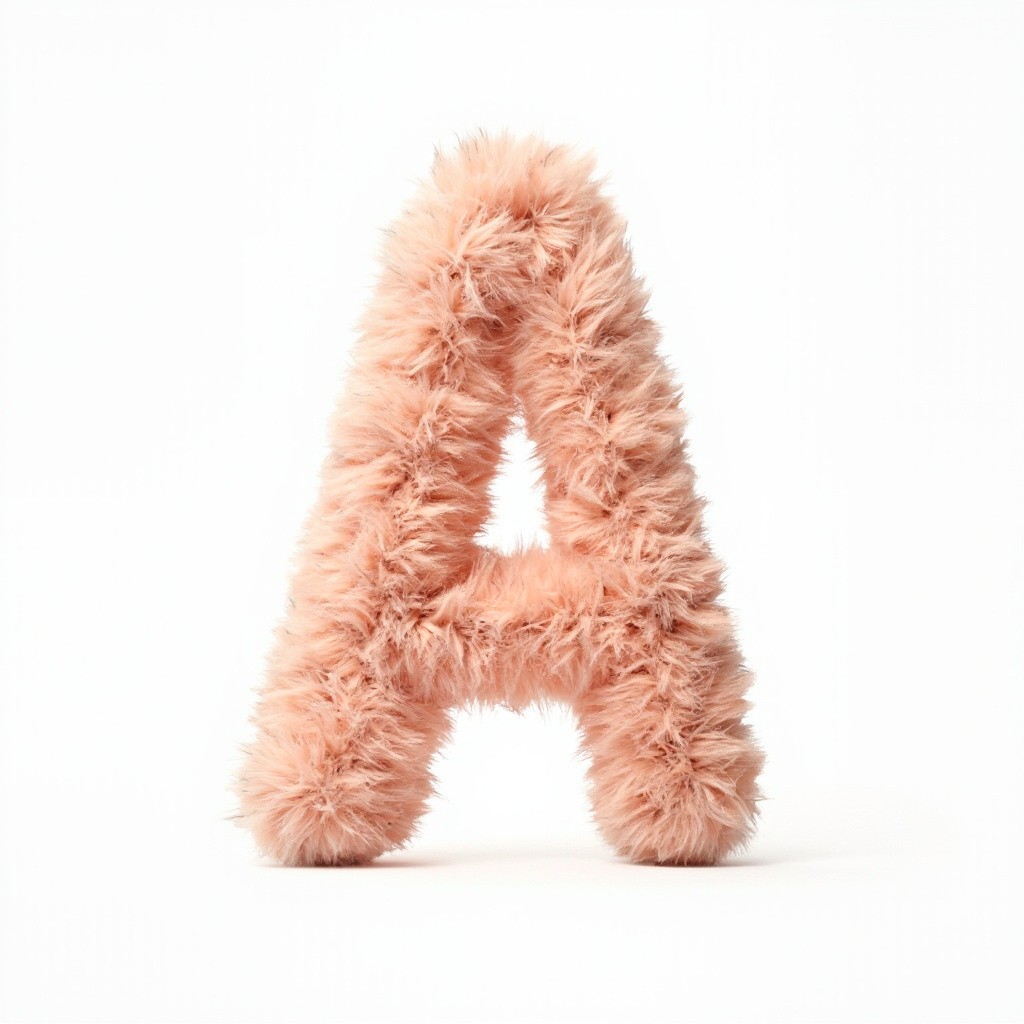 The Furry Letter A on a White Background