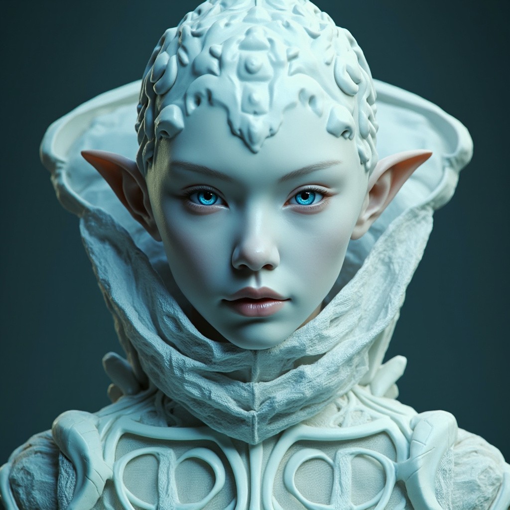 The Futuristic Elegant Humanoid in High-Fashion Outfit
