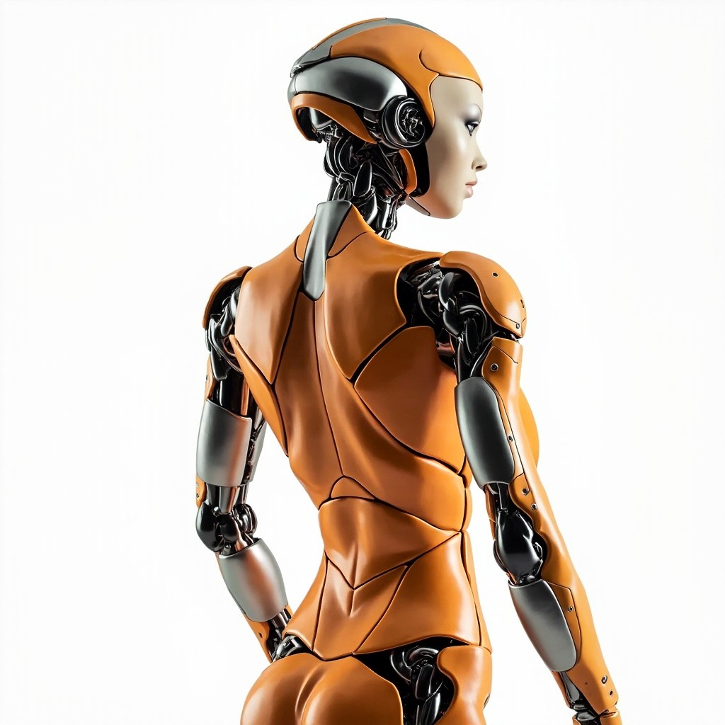 The Futuristic Female Robot: High Detail View