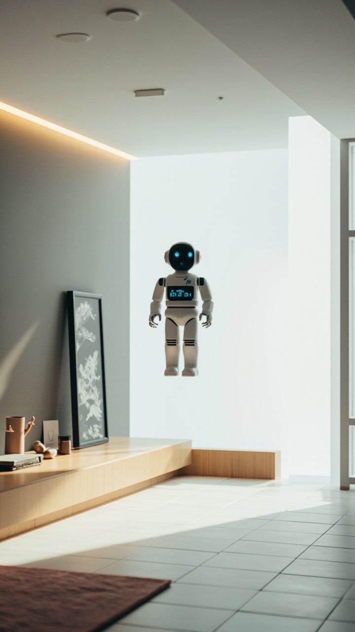 The Futuristic Home with a Floating Robot Helper