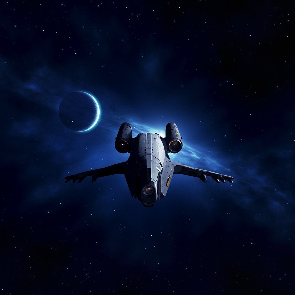 The Futuristic Spaceship in Outer Space
