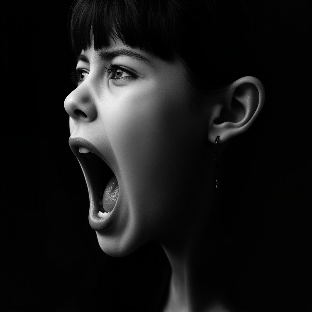 The Girl Screaming in Monochrome Profile Photo