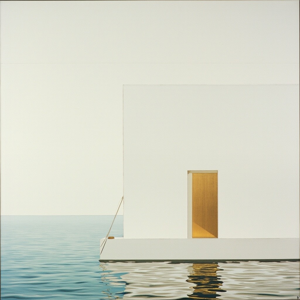 The Golden Ratio White Art Building on Lake