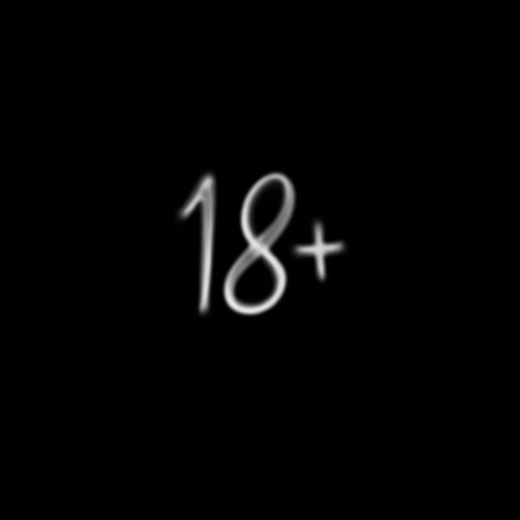 The Gradual Appearance of 18+ on Black Background