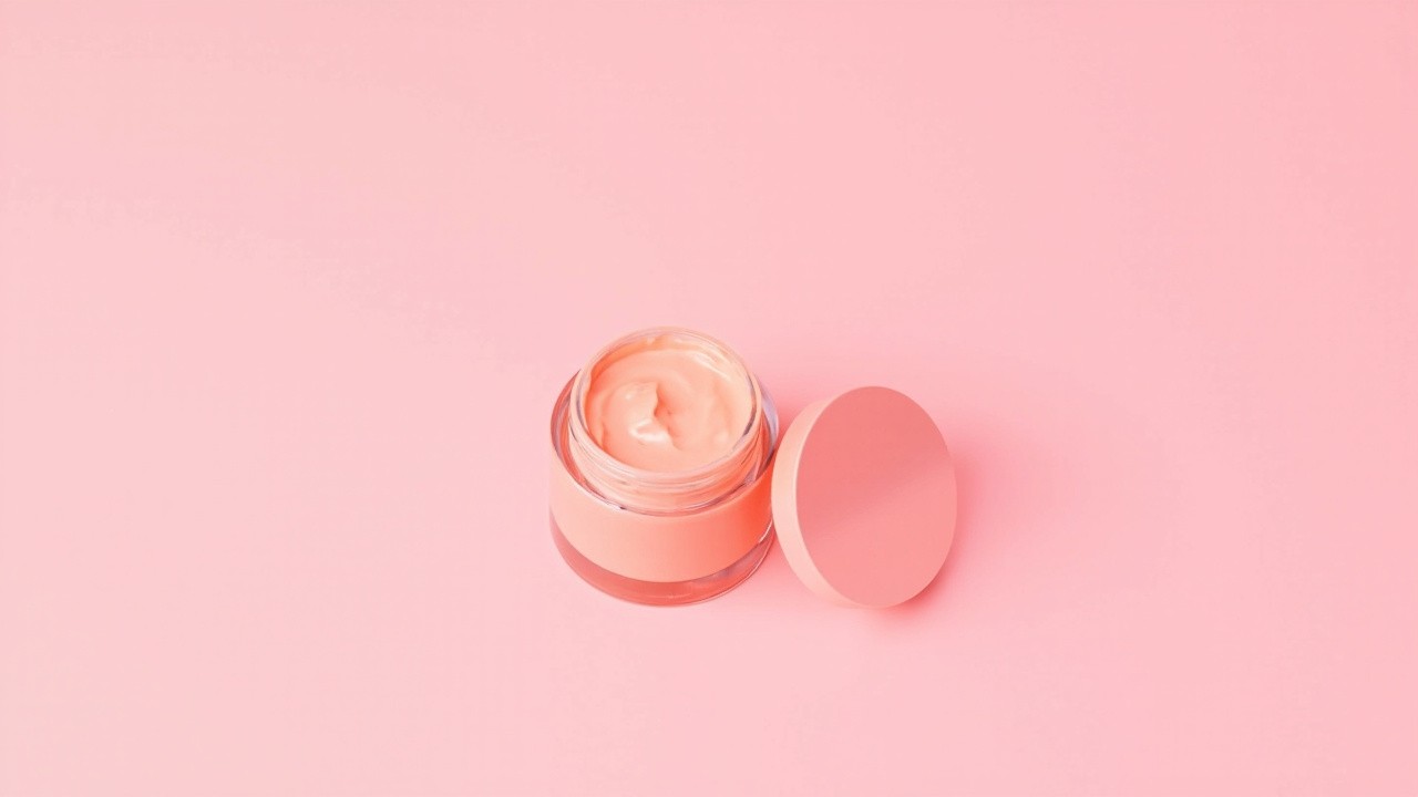 The Hair Mask in Transparent Jar on Pink