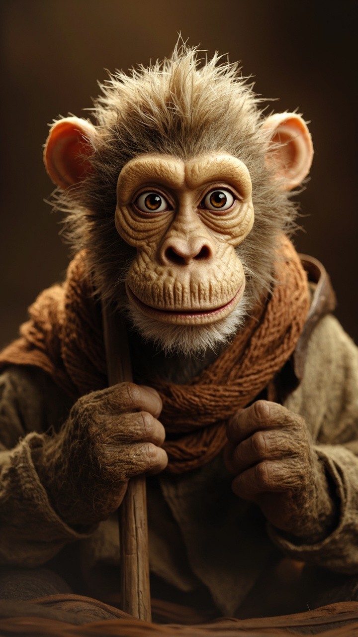 The Heroic Monkey Rivo in Warm Light