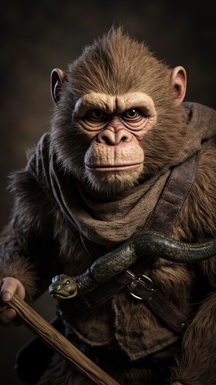 The Heroic Monkey Rivo with Rustic Cloth