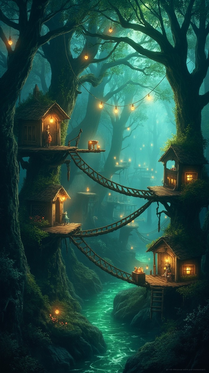 The Hidden Elven City in a Glowing Forest
