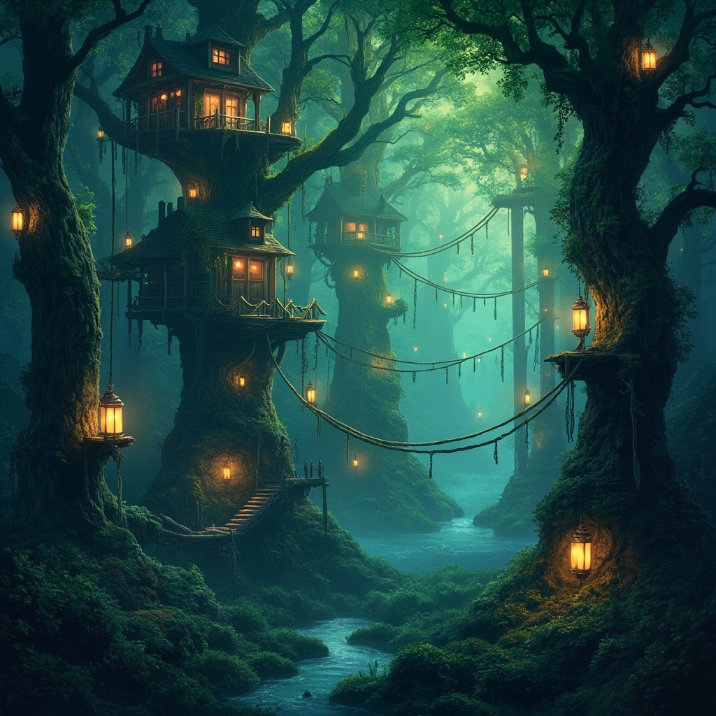 The Hidden Elven City in a Magic Forest