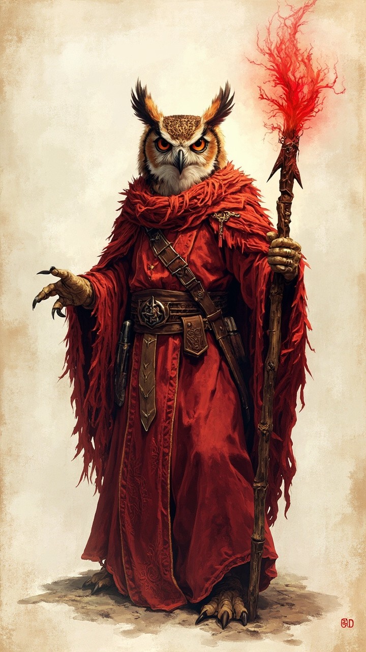 The Humanoid Owl Mage's D&D Character Sheet
