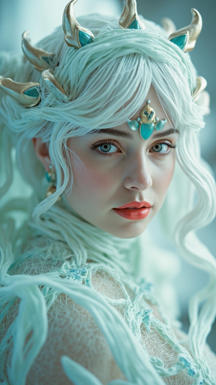 The Ice Queen in Pastel Biopunk, Tyrian Style