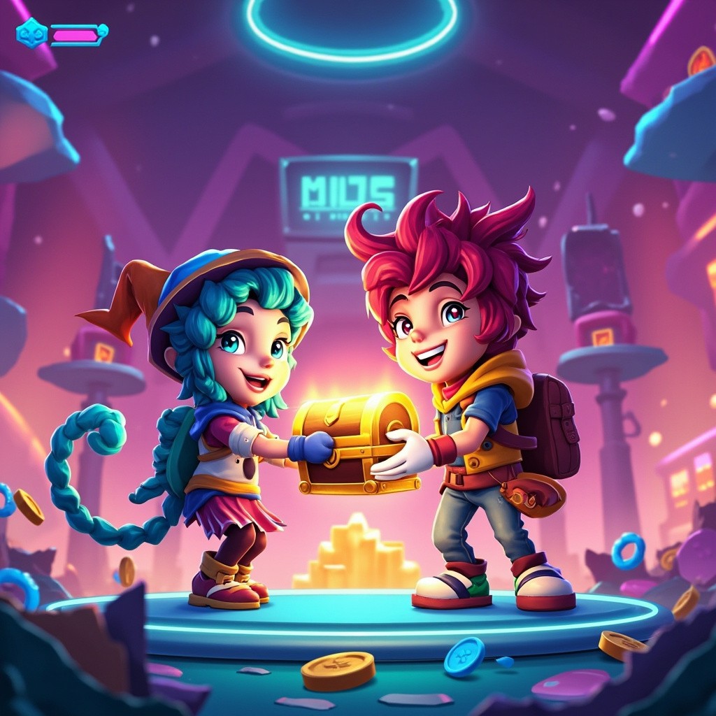 The Joyful Exchange of Luminous Treasure in Colorful Game