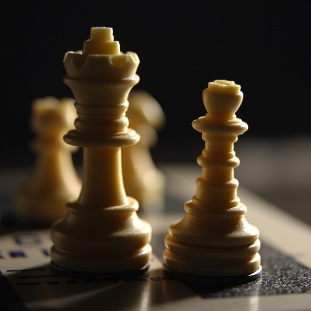 The King and Queen Chess Pieces Close-up