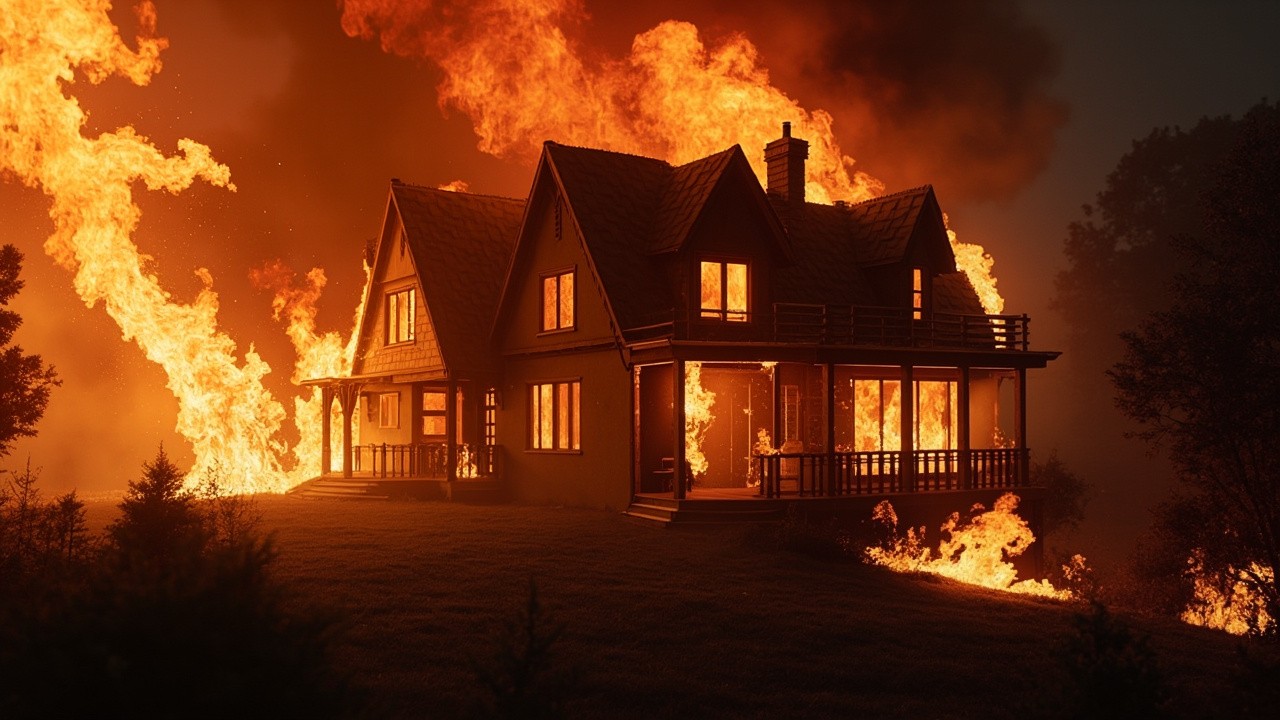 The Luxurious House Engulfed in Flames