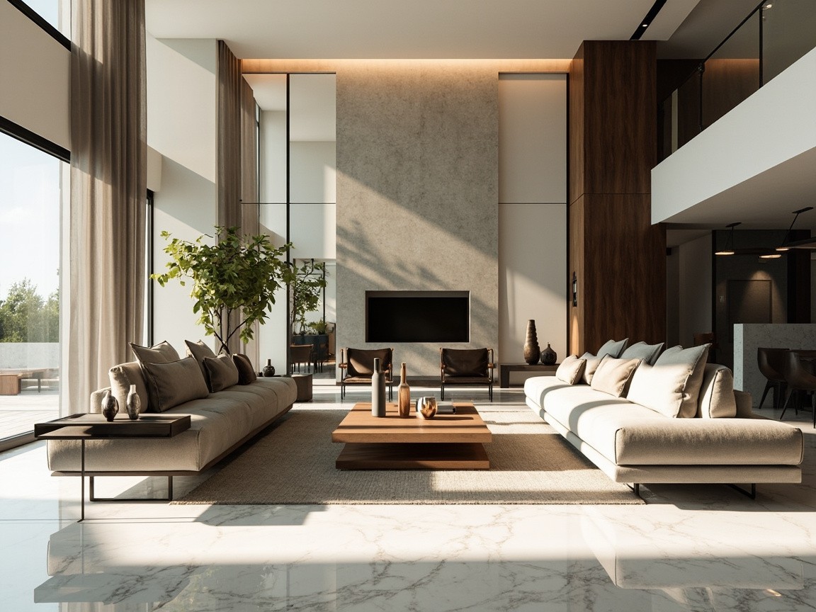 The Luxurious Modern Living Room in Sunlight
