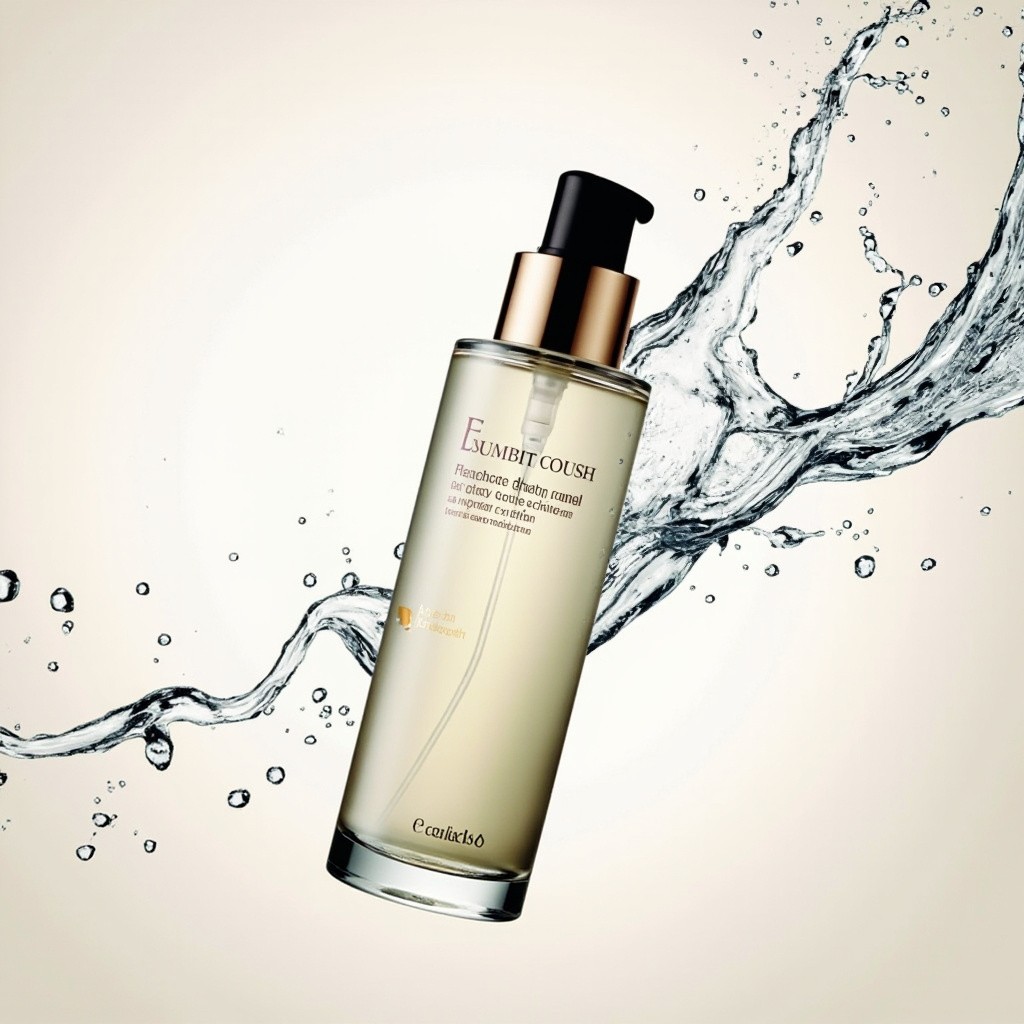 The Luxury Skincare Bottle Splash Ad Photo