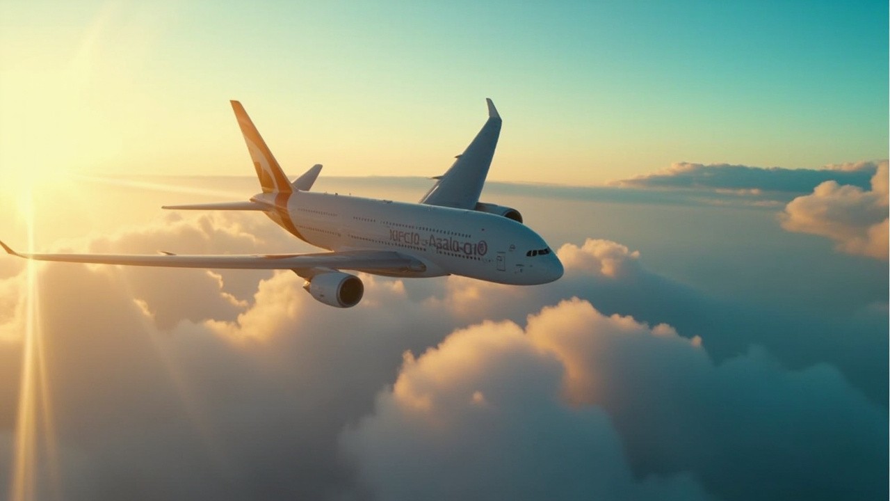 The Majestic Airbus A380 Flying at Golden Hour
