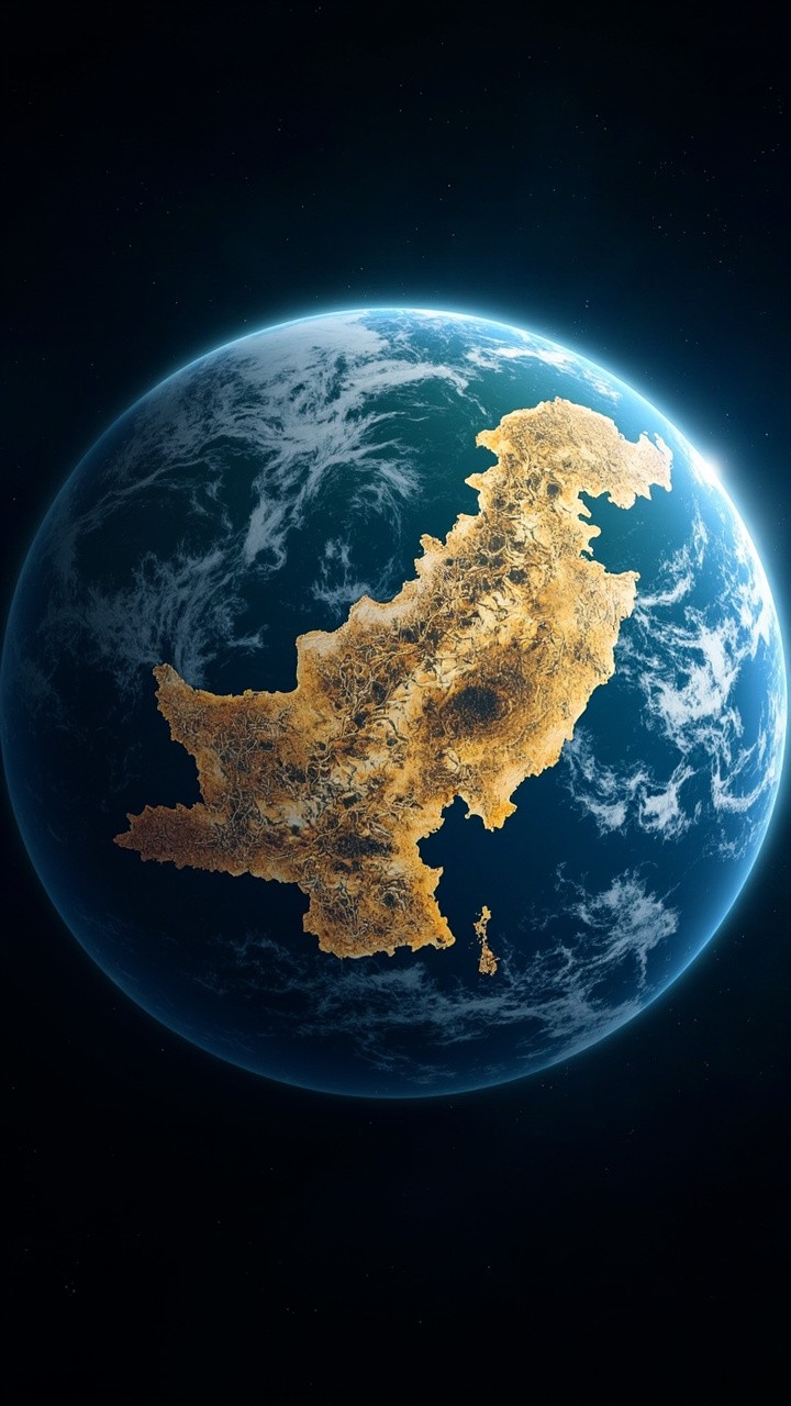The Map of Pakistan on Earth