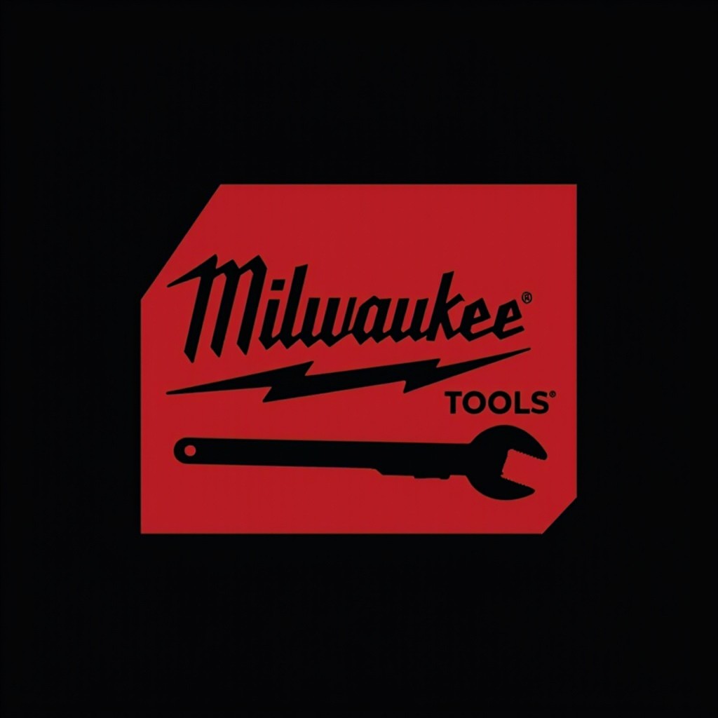 Milwaukee Tools Logo Highlighting A Wrench SplitShire Milwaukee Tools Logo Highlighting A Wrench SplitShire