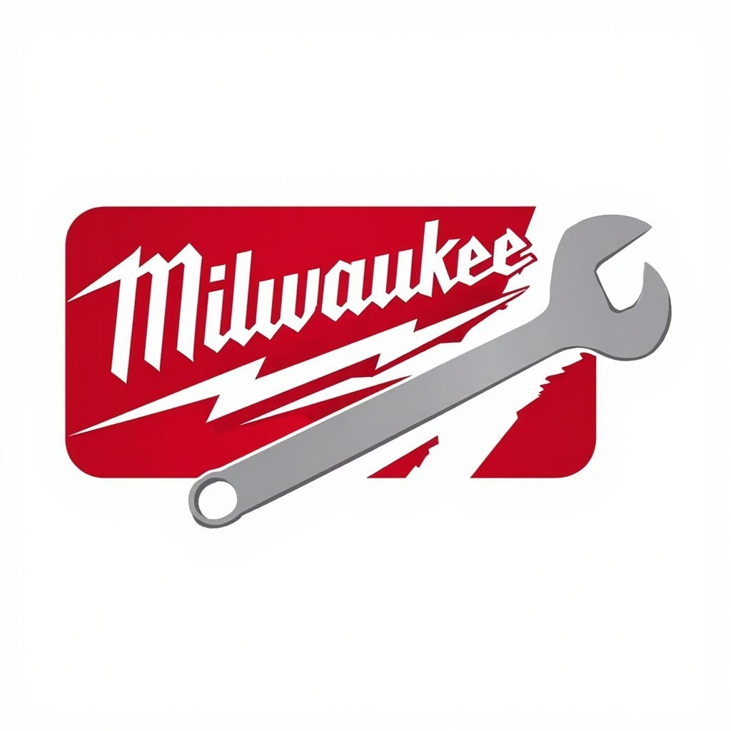 Milwaukee Tools Logo Highlighting A Wrench SplitShire Milwaukee Tools Logo Highlighting A Wrench SplitShire