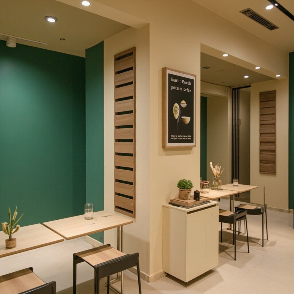 The Minimalist Coffee Shop with Emerald Walls