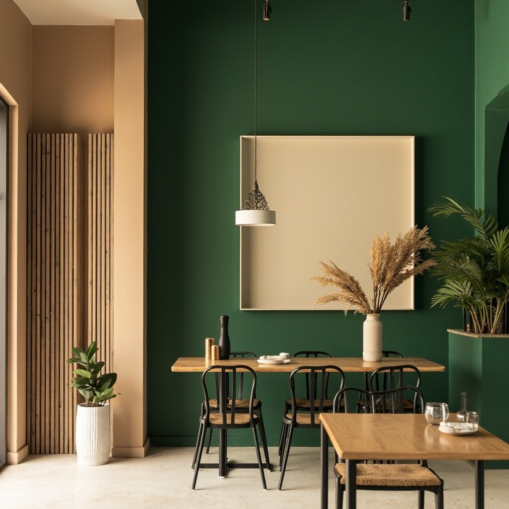 The Minimalist Coffee Shop with Emerald Walls