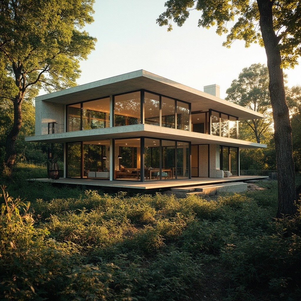 The Modern Home Amidst Nature in Afternoon Light