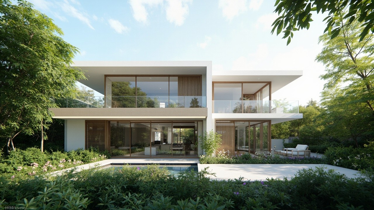 The Modern Minimalist House Amidst Greenery