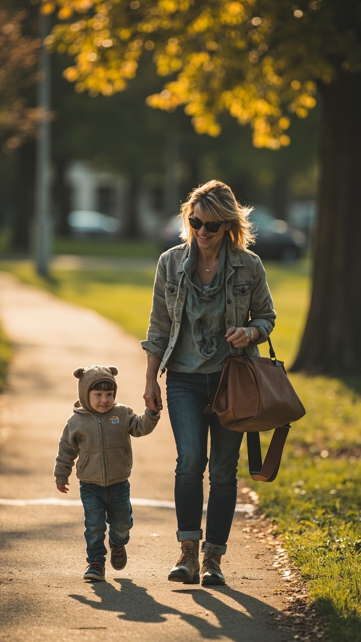 The Mother Taking Her Baby for a Walk