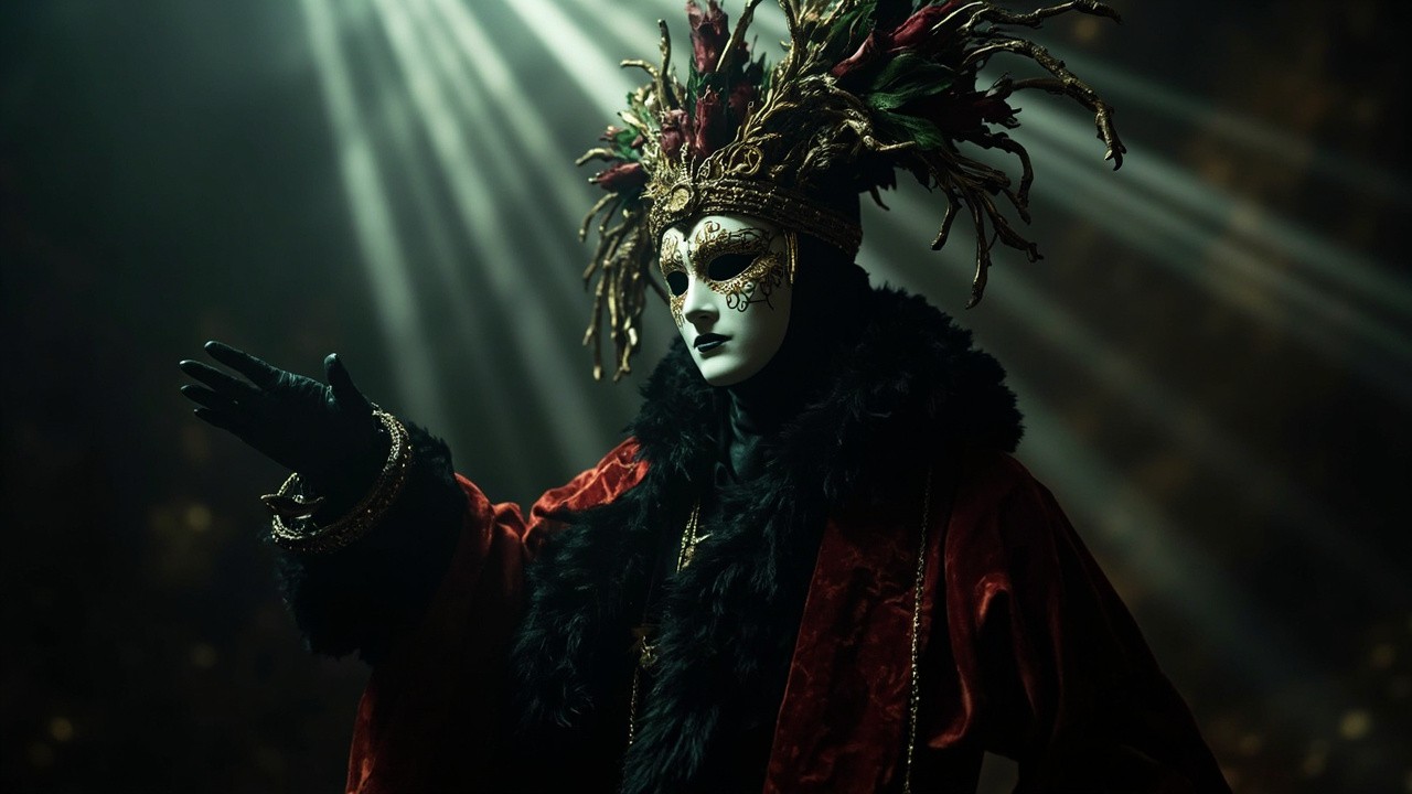 The Mysterious Figure with Divine Lighting in Renaissance Attire