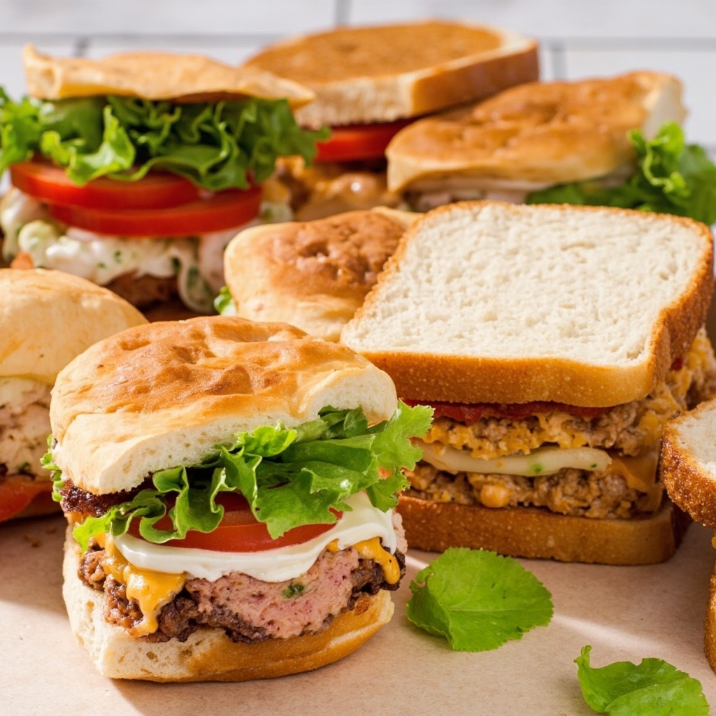 The Neatly Arranged Sandwiches and Light Foods