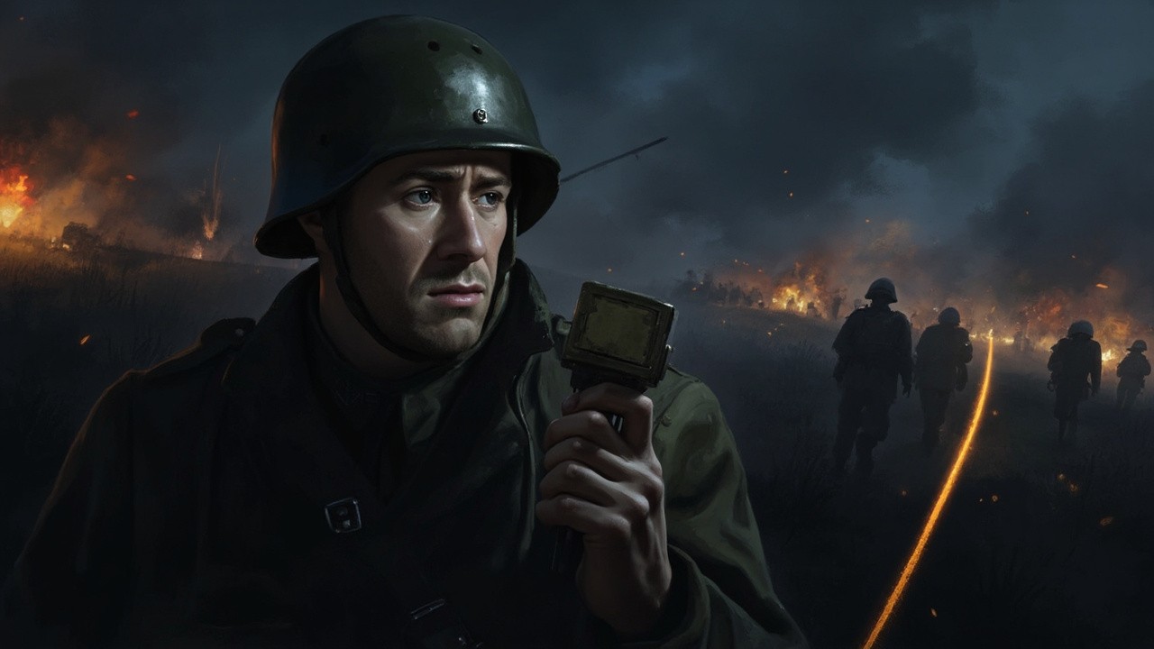 The Nighttime Battlefield: Soldier Guiding Platoon