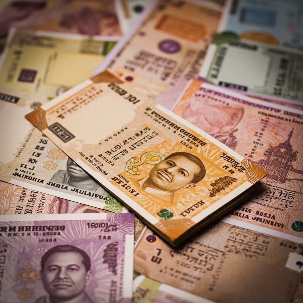 The Pile of Indian Rupees