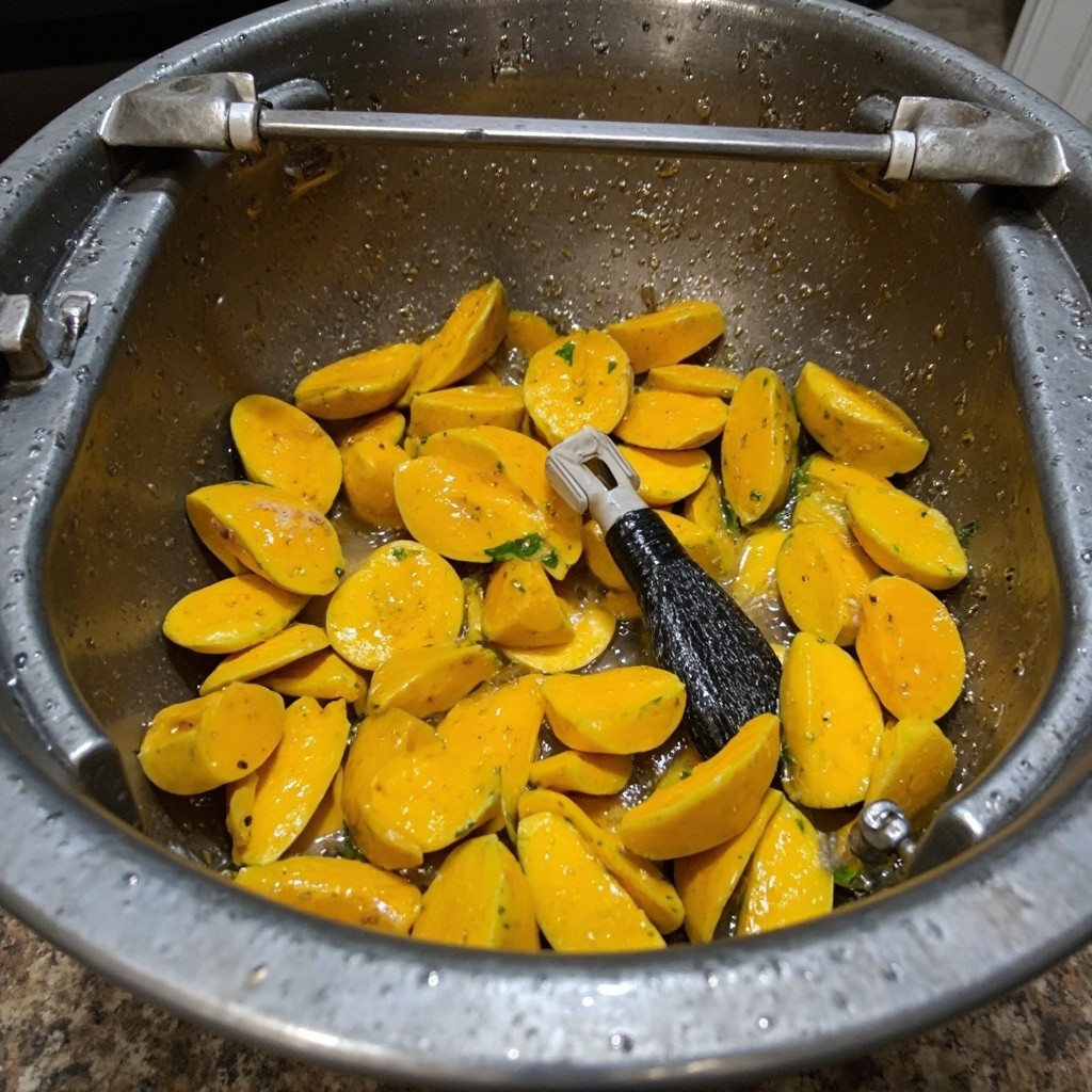 The Process of Cleaning Mangoes