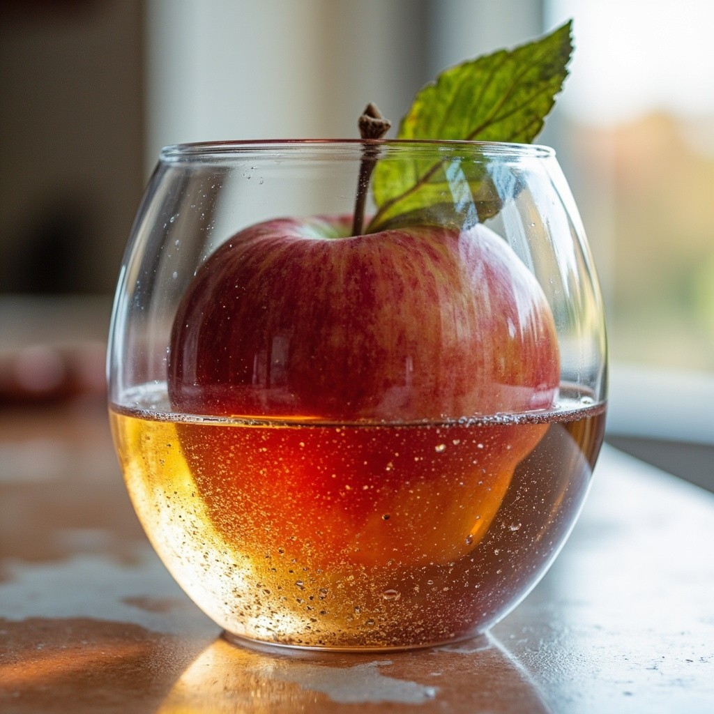 The Process of Cutting an Apple Glass