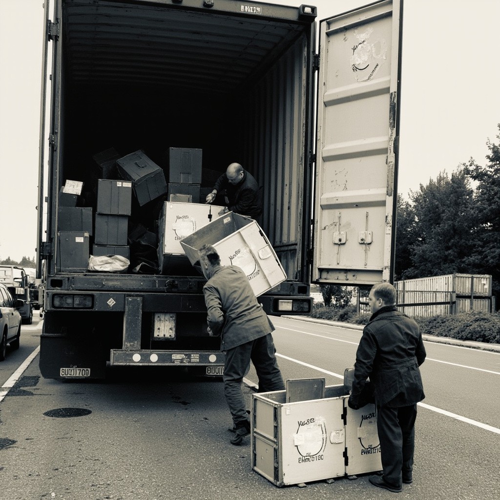 The Process of Unloading Shipping Containers