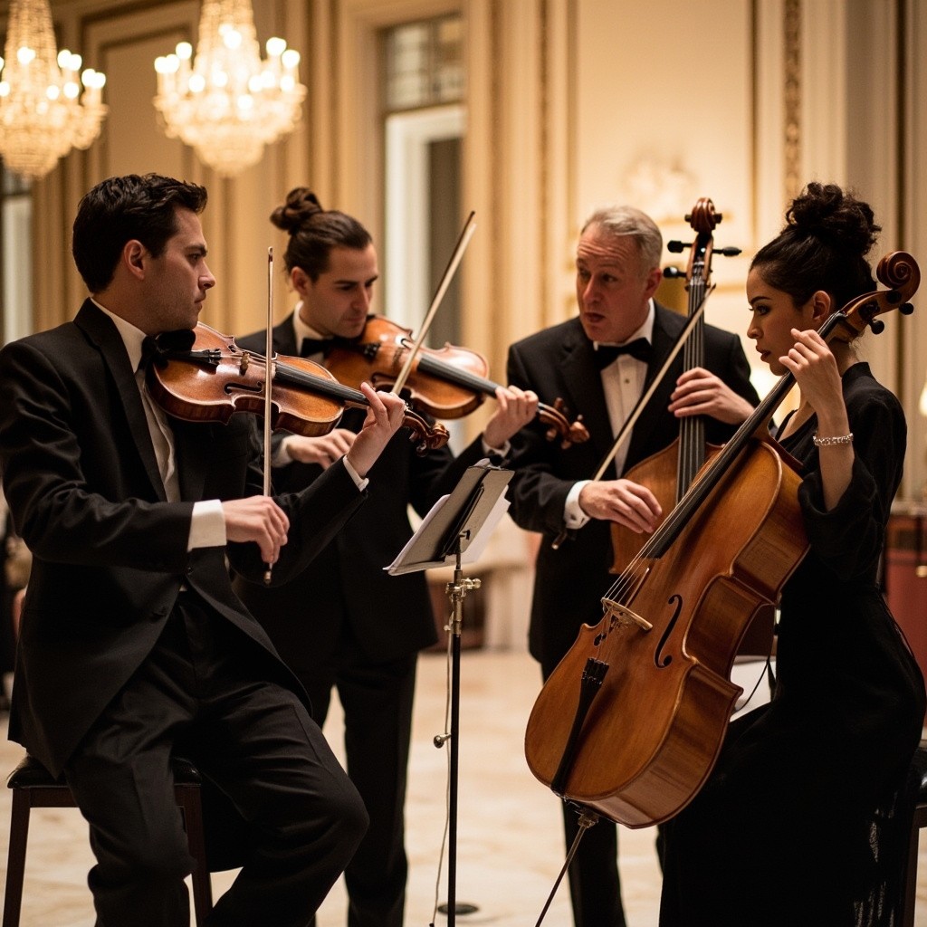 The Quartet Performing at a Luxurious Wedding