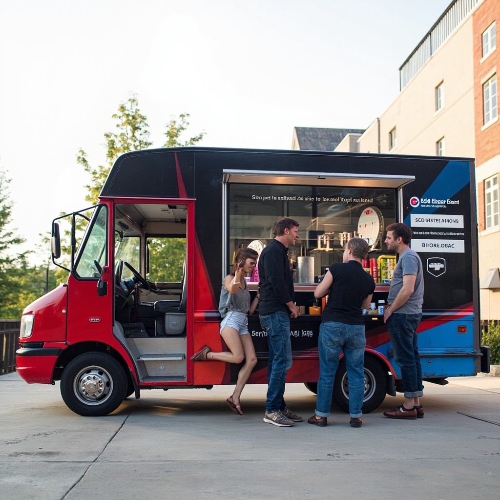 The Red, Blue, and Black Cosmetic Service Van