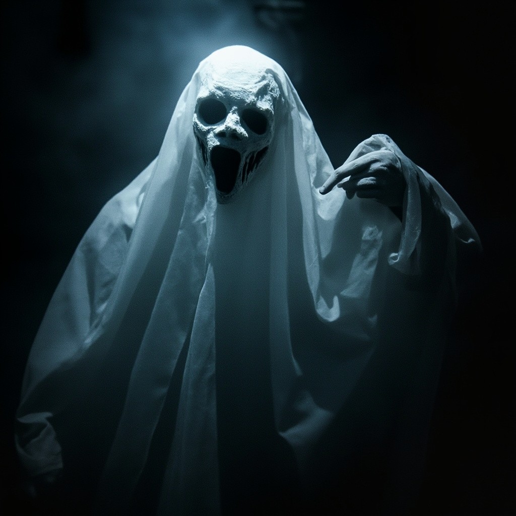 The Rough Ghosts in a Spooky Dark Atmosphere